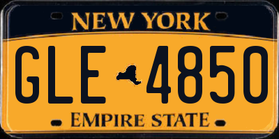 NY license plate GLE4850
