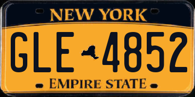NY license plate GLE4852