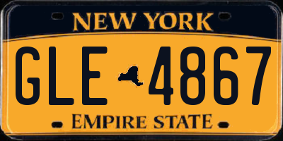 NY license plate GLE4867