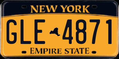 NY license plate GLE4871