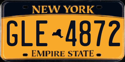 NY license plate GLE4872
