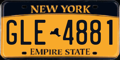 NY license plate GLE4881