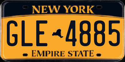 NY license plate GLE4885