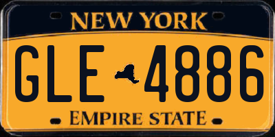 NY license plate GLE4886