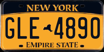 NY license plate GLE4890