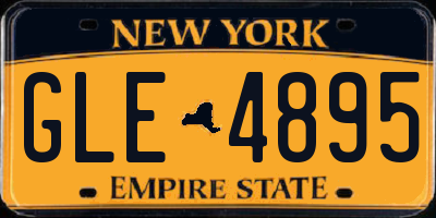 NY license plate GLE4895