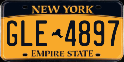 NY license plate GLE4897
