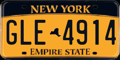 NY license plate GLE4914