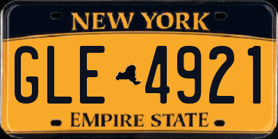 NY license plate GLE4921