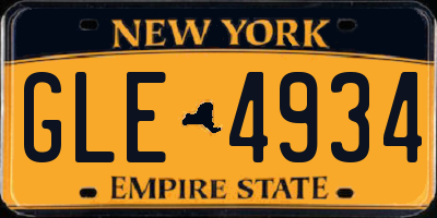 NY license plate GLE4934