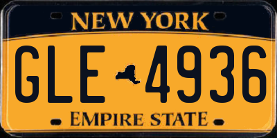 NY license plate GLE4936