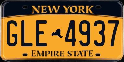 NY license plate GLE4937
