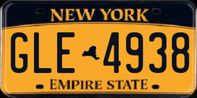 NY license plate GLE4938