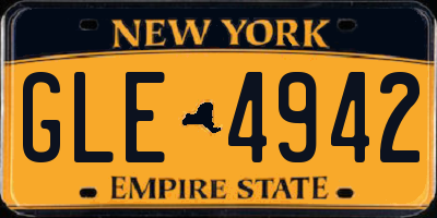 NY license plate GLE4942