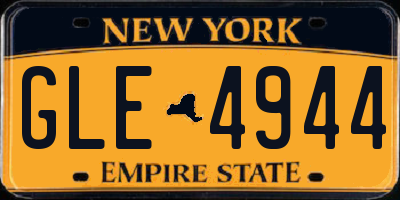 NY license plate GLE4944