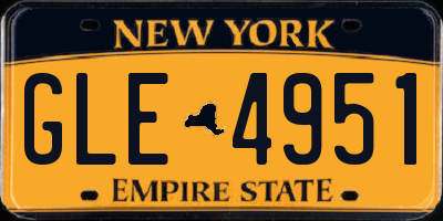NY license plate GLE4951