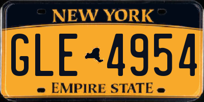 NY license plate GLE4954