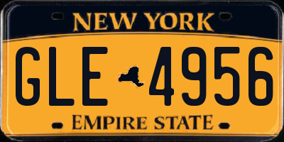 NY license plate GLE4956
