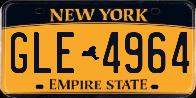 NY license plate GLE4964