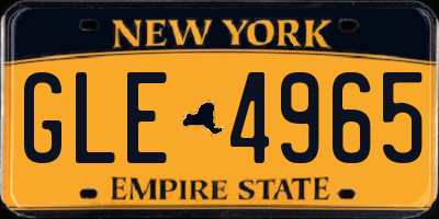 NY license plate GLE4965