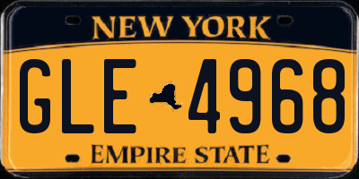 NY license plate GLE4968