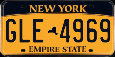 NY license plate GLE4969