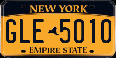 NY license plate GLE5010