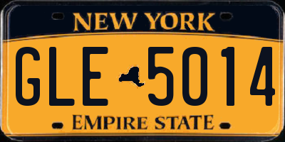 NY license plate GLE5014