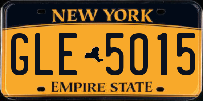 NY license plate GLE5015