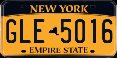 NY license plate GLE5016