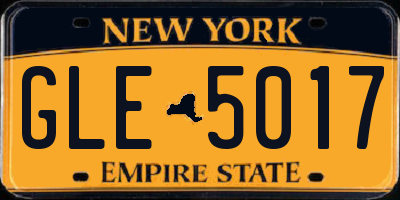 NY license plate GLE5017