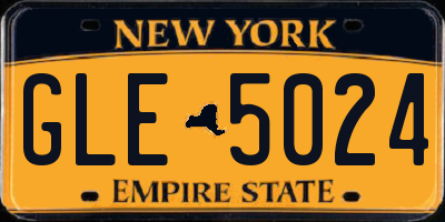NY license plate GLE5024