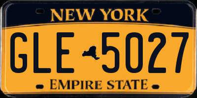 NY license plate GLE5027