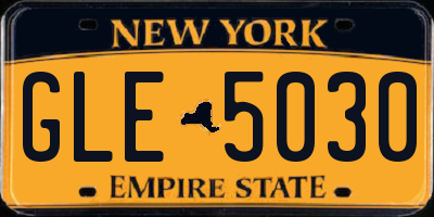 NY license plate GLE5030