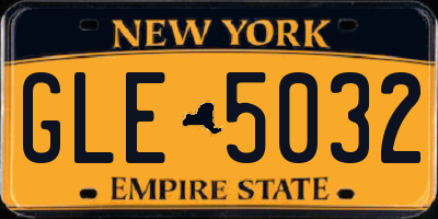NY license plate GLE5032