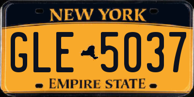 NY license plate GLE5037