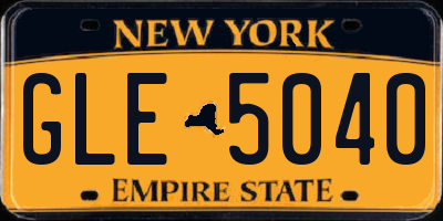 NY license plate GLE5040