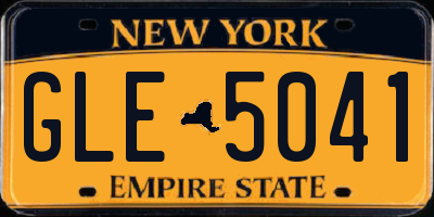 NY license plate GLE5041