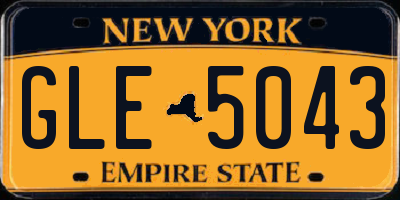 NY license plate GLE5043