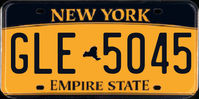 NY license plate GLE5045
