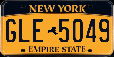 NY license plate GLE5049