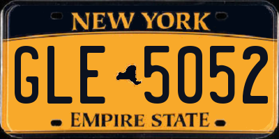 NY license plate GLE5052