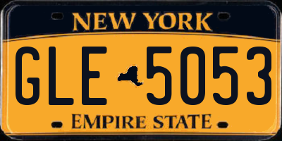 NY license plate GLE5053