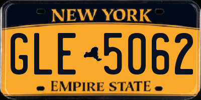NY license plate GLE5062