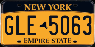 NY license plate GLE5063