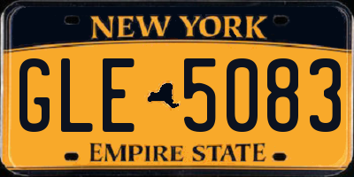 NY license plate GLE5083