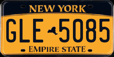 NY license plate GLE5085
