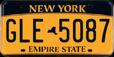 NY license plate GLE5087