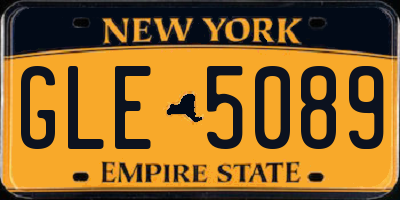 NY license plate GLE5089