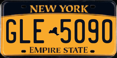 NY license plate GLE5090